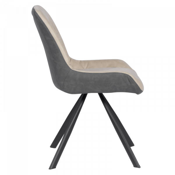 Трапезен стол в цвят крем.