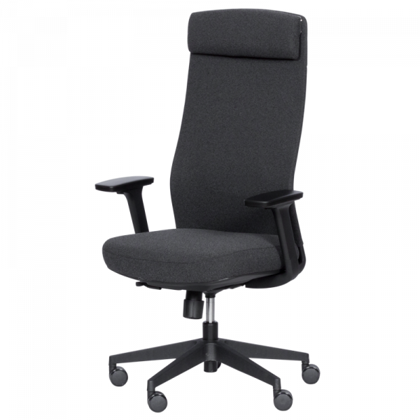 Ергономичен стол в черен цвят.