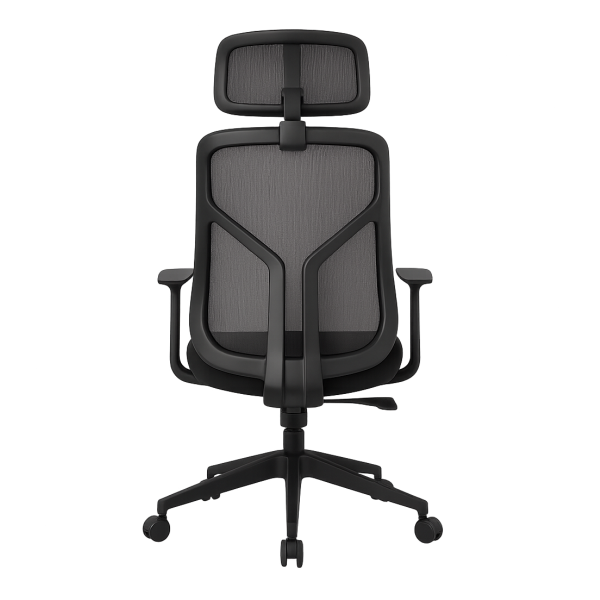 Черен ергономичен стол.