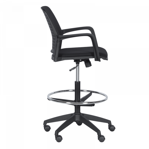 ОФИС СТОЛ 7556 BLACK, ДАМАСКА + МЕШ, ЧЕРЕН