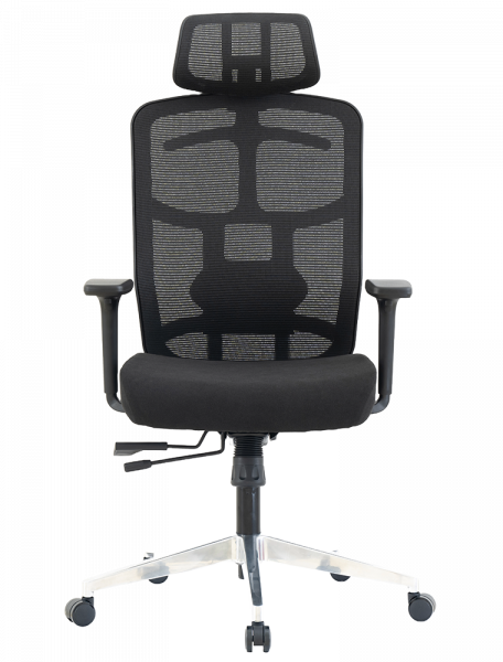 Черен ергономичен стол.