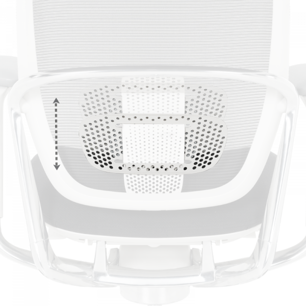 Черен ергономичен стол Vaud с бяла рамка.