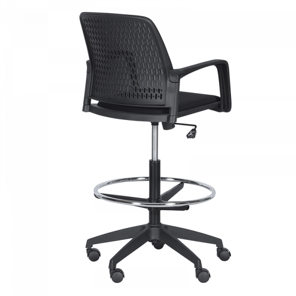 ОФИС СТОЛ 7556 BLACK, ДАМАСКА + МЕШ, ЧЕРЕН