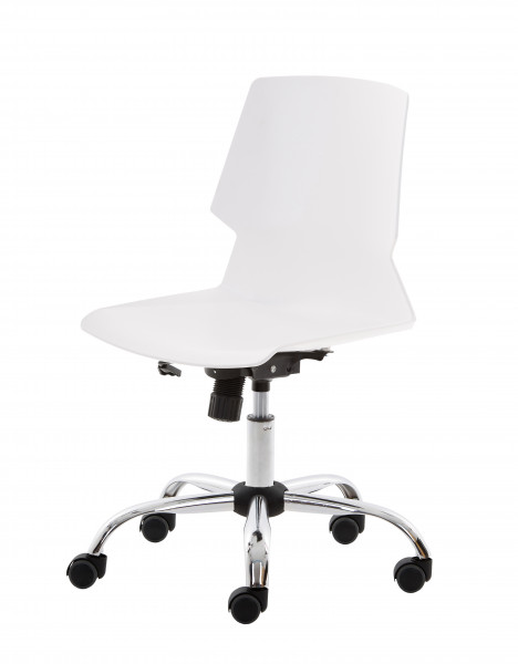 Работен стол в бял цвят.