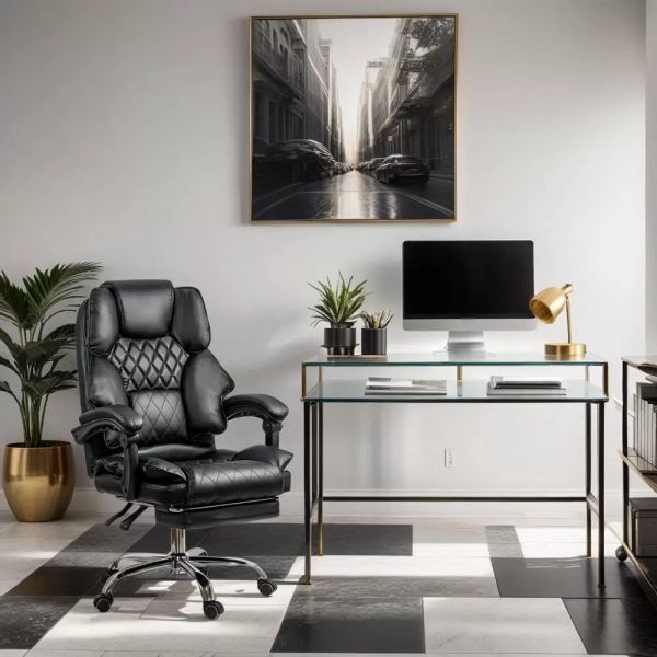 Директорски стол в черен цвят.