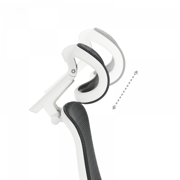 Черен ергономичен стол Vaud с бяла рамка.