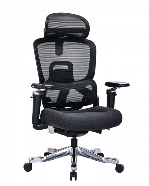 Черен ергономичен стол.