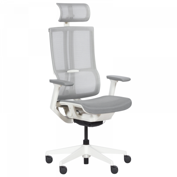 Ергономичен стол в сив цвят.