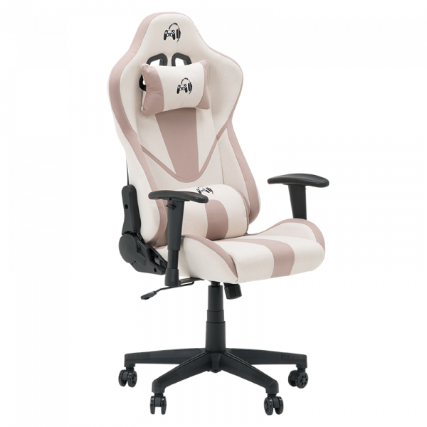 Геймърски стол в цвят крем.