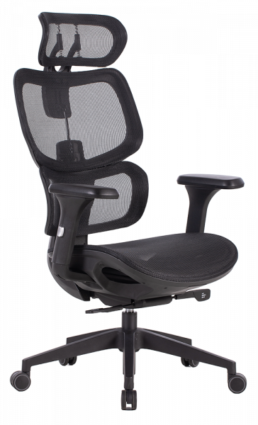 Черен ергономичен стол. 