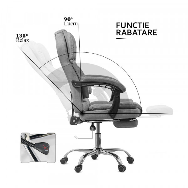 Директорски стол в сив цвят.