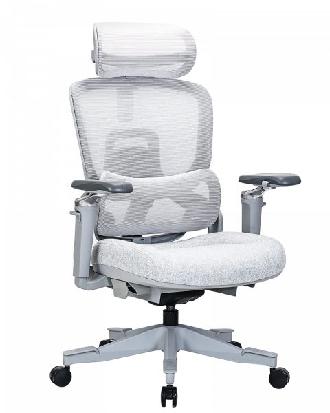 Сив ергономичен стол.