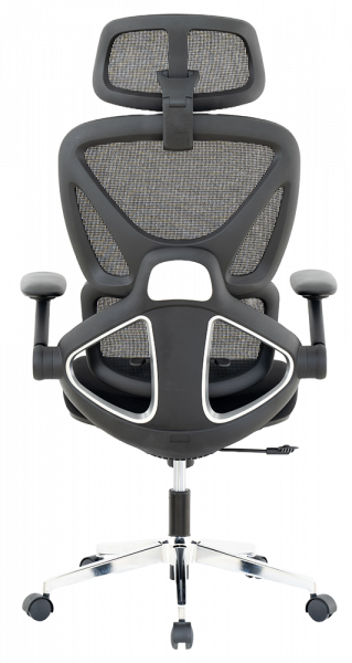 Черен ергономичен стол.