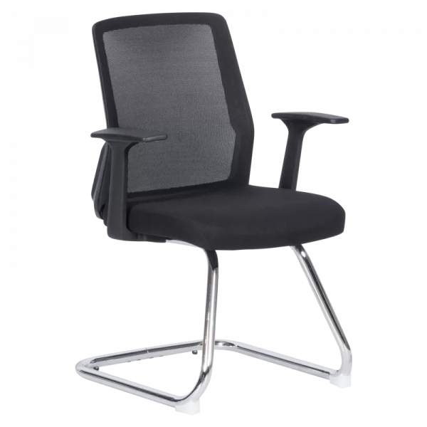 Посетителски стол в черен цвят.