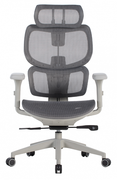 Сив ергономичен стол.