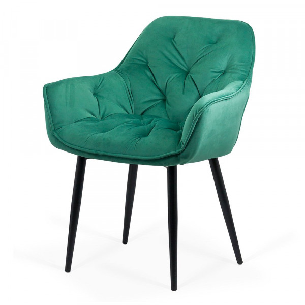 Трапезен стол в зелен цвят.