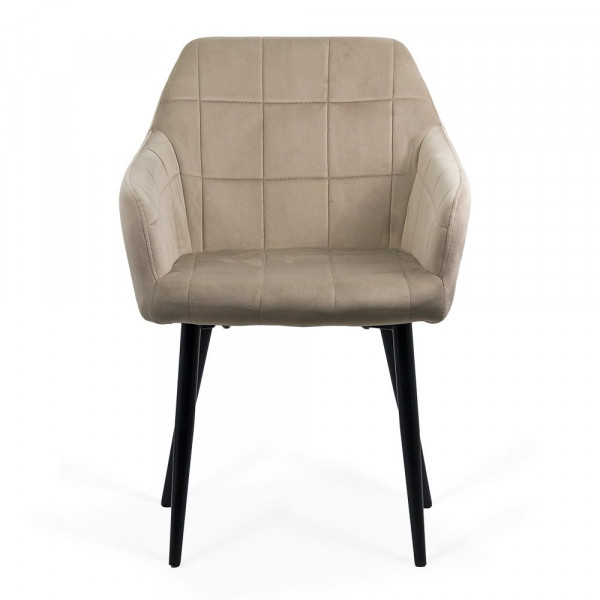 Трапезен стол в бежов цвят.