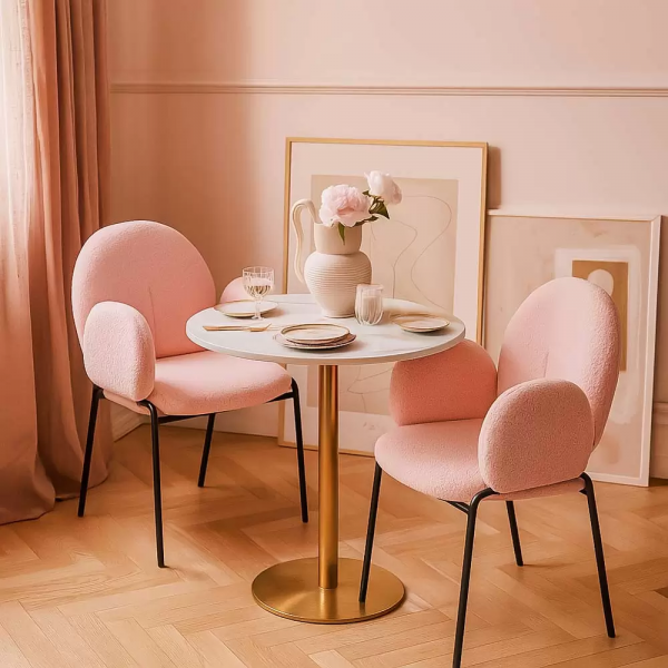 Розов трапезен стол.