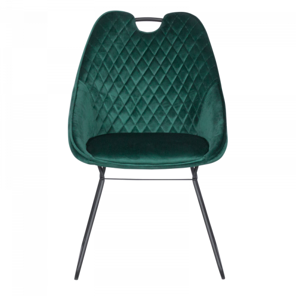 Трапезен стол в тъмно зелен цвят.