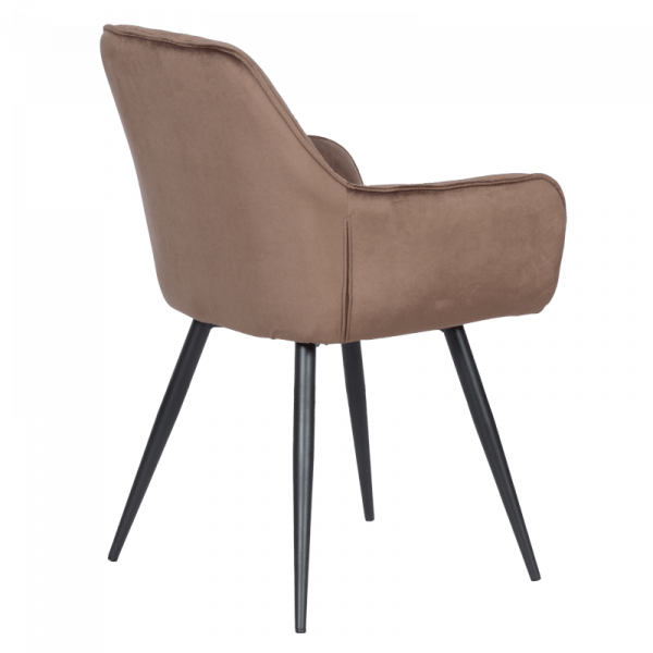 Трапезен стол в кафяв цвят.