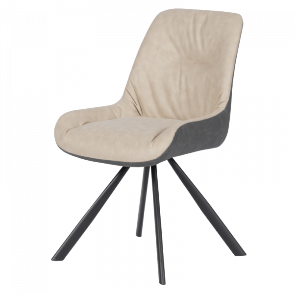 Трапезен стол в цвят крем.