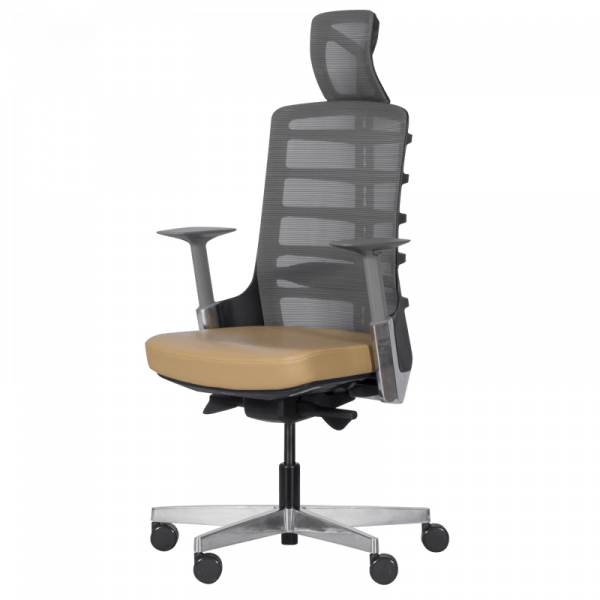 ДИРЕКТОРСКИ СТОЛ ALBERTO МЕШ + ЕСТЕСТВЕНА КОЖА БЕЖОВ