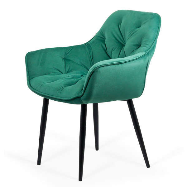 Трапезен стол в зелен цвят.