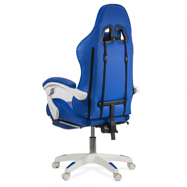 Геймърски стол в син цвят.
