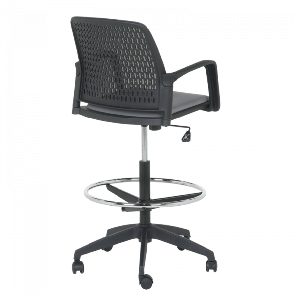 ОФИС СТОЛ 7556 BLACK, ДАМАСКА + МЕШ, СИВ