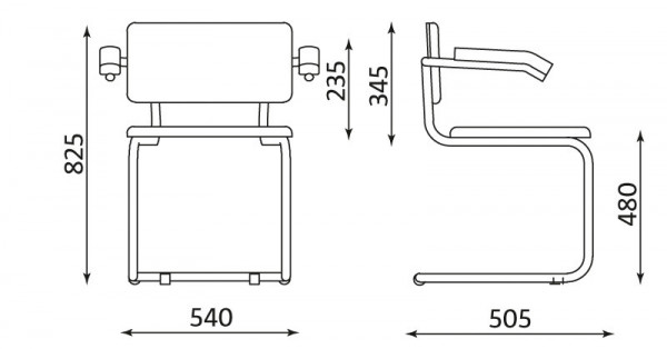 Посетителски стол в цвят слонова кост.