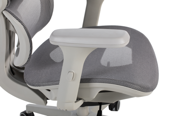 Сив ергономичен стол.