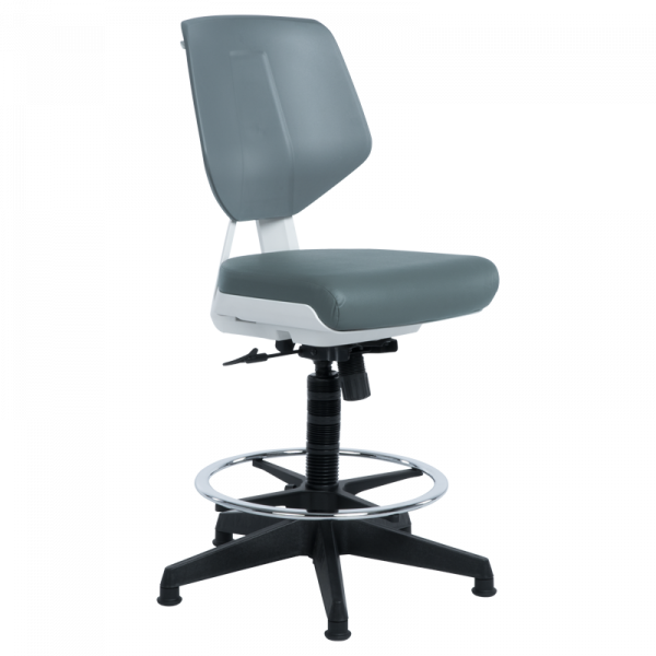 Работен стол в сив цвят.