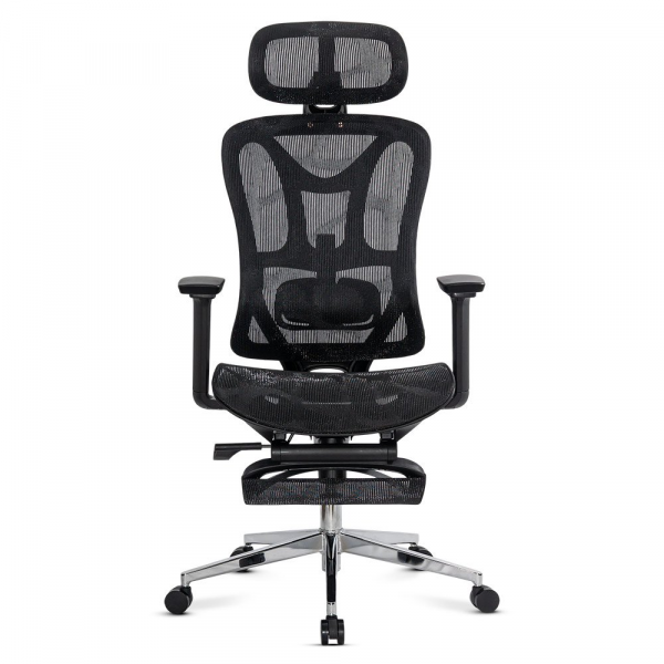 Черен ергономичен стол.