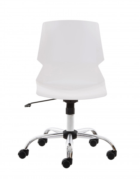 Работен стол в бял цвят.