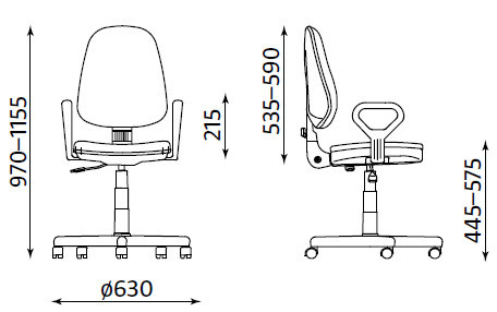 Работен стол в черен цвят.