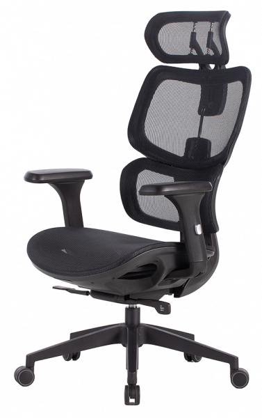 Черен ергономичен стол. 