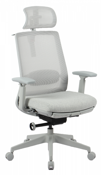 Сив ергономичен стол.