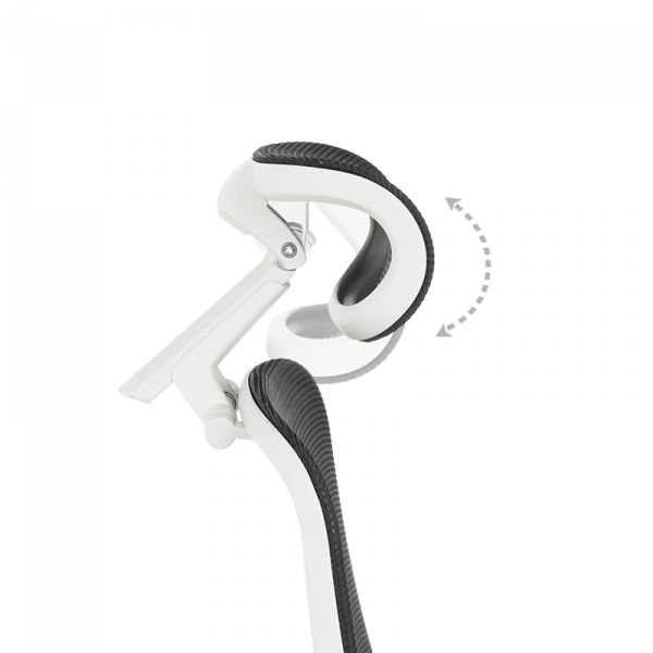 Черен ергономичен стол Vaud с бяла рамка.