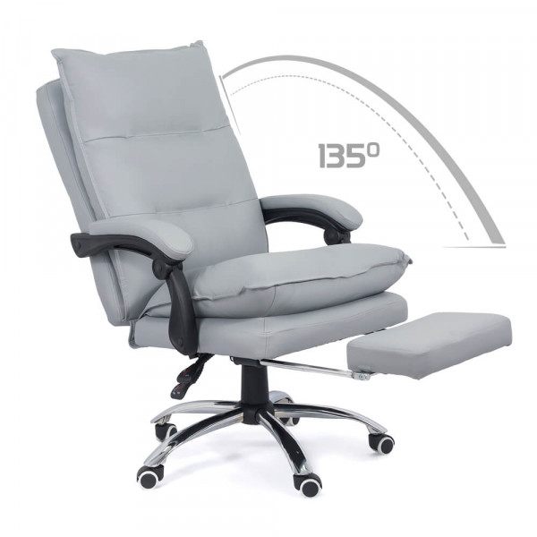 Директорски стол в сив цвят.