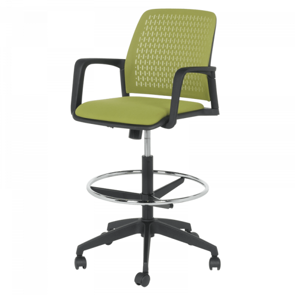 ОФИС СТОЛ 7556 BLACK, ДАМАСКА + МЕШ, ЗЕЛЕН