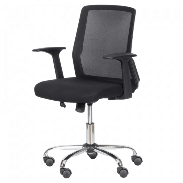 Работен стол в черен цвят.