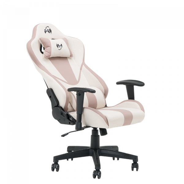 Геймърски стол в цвят крем.