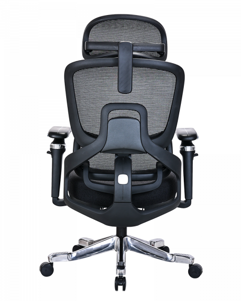 Черен ергономичен стол.