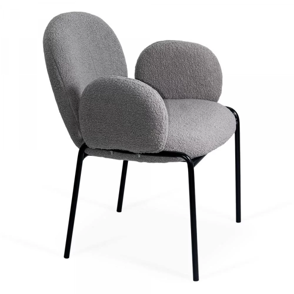 Сив трапезен стол.