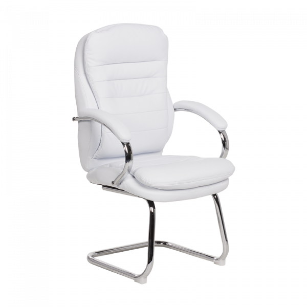 Посетителски стол в бял цвят.