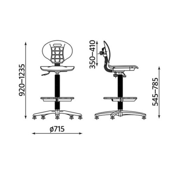 ОФИС СТОЛ NЕGRO + RING BASE ПЛАСТМАСОВ ЧЕРЕН