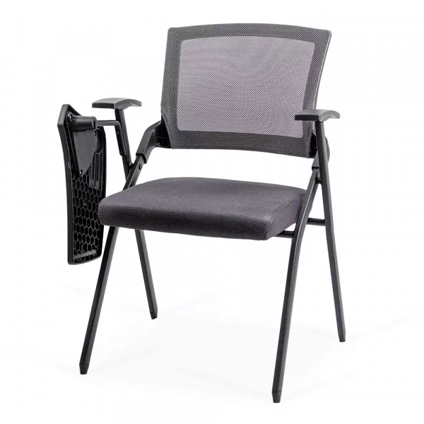 Посетителски стол в сив цвят.