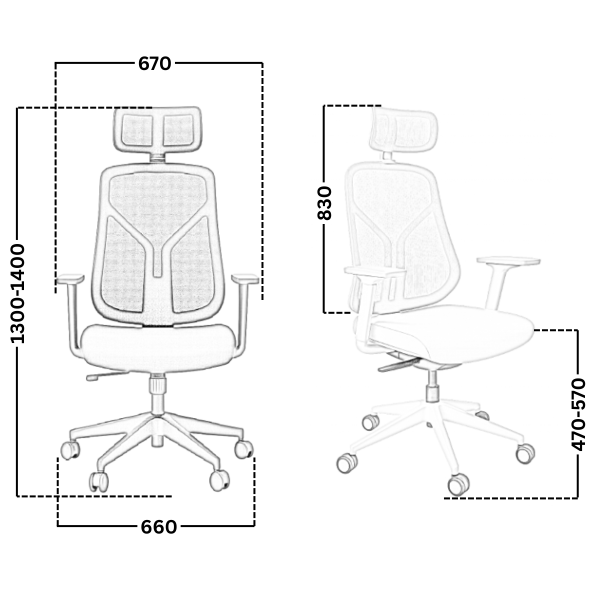 Черен ергономичен стол.