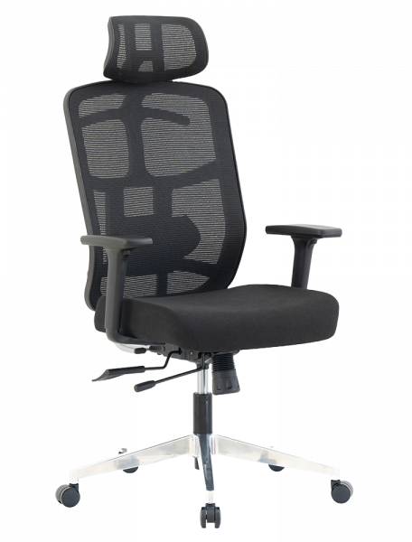 Черен ергономичен стол.