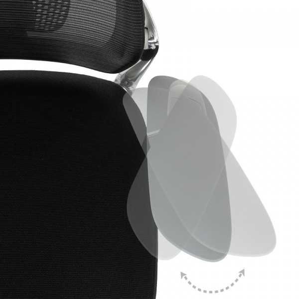 Черен ергономичен стол Vaud с бяла рамка.